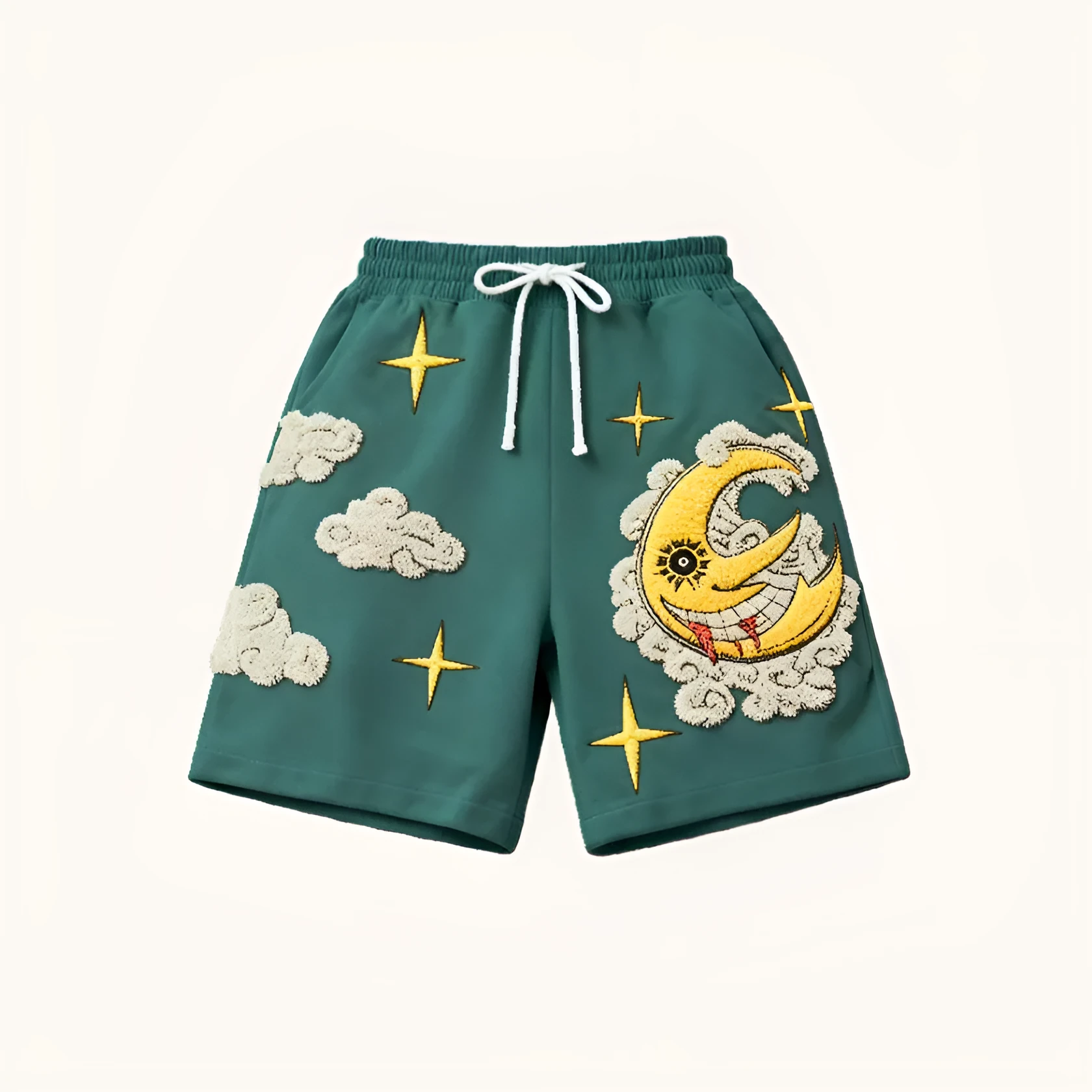 Retro plus size loose knee length sports shorts for women in green and pink, sizes M to 3XL