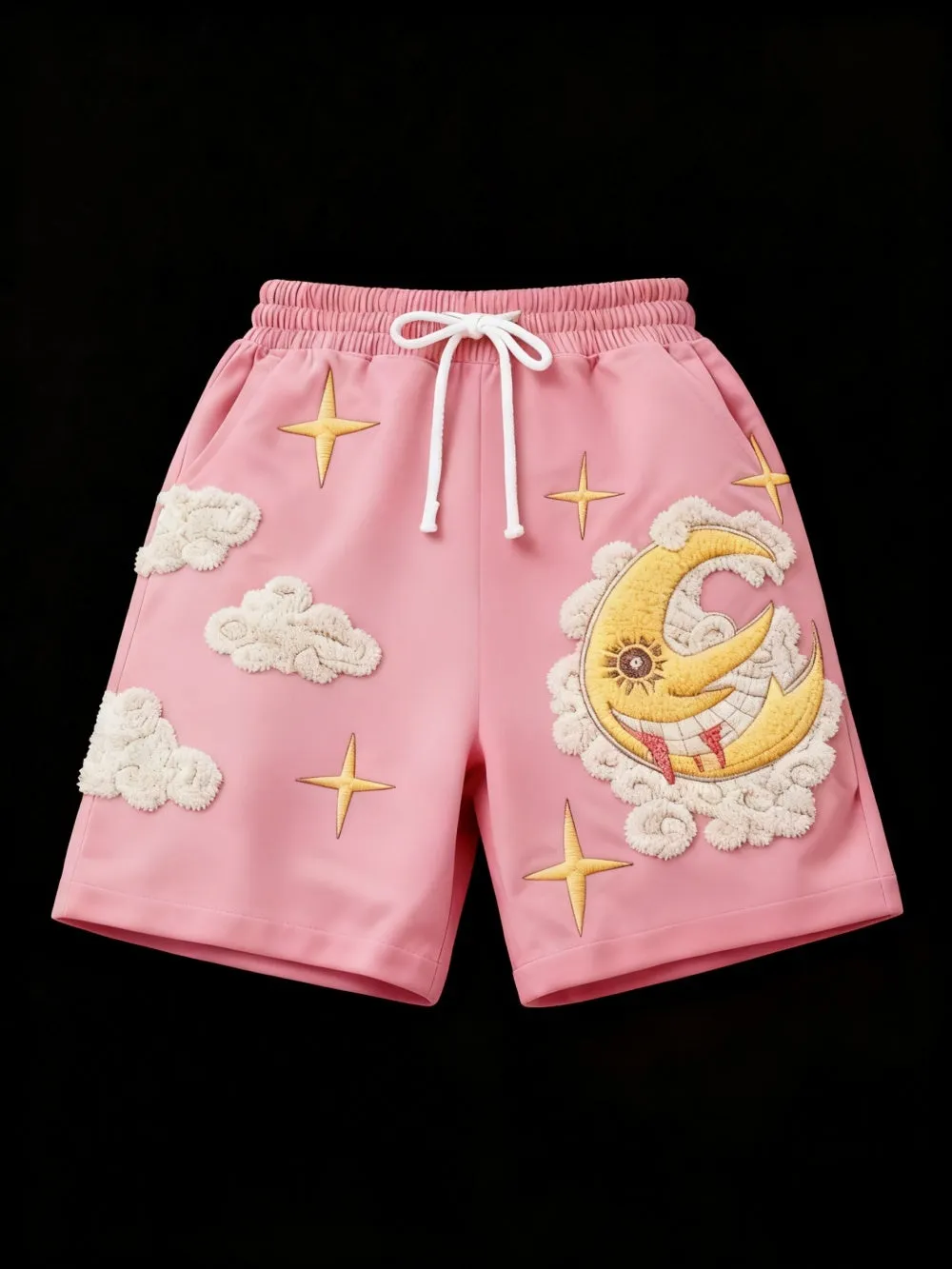 Retro plus size loose knee length sports shorts for women in green and pink, sizes M to 3XL