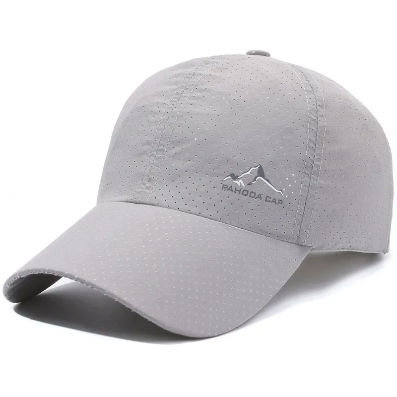 Korean-style adjustable baseball cap in polyester for summer sun protection, shown in army green colour.