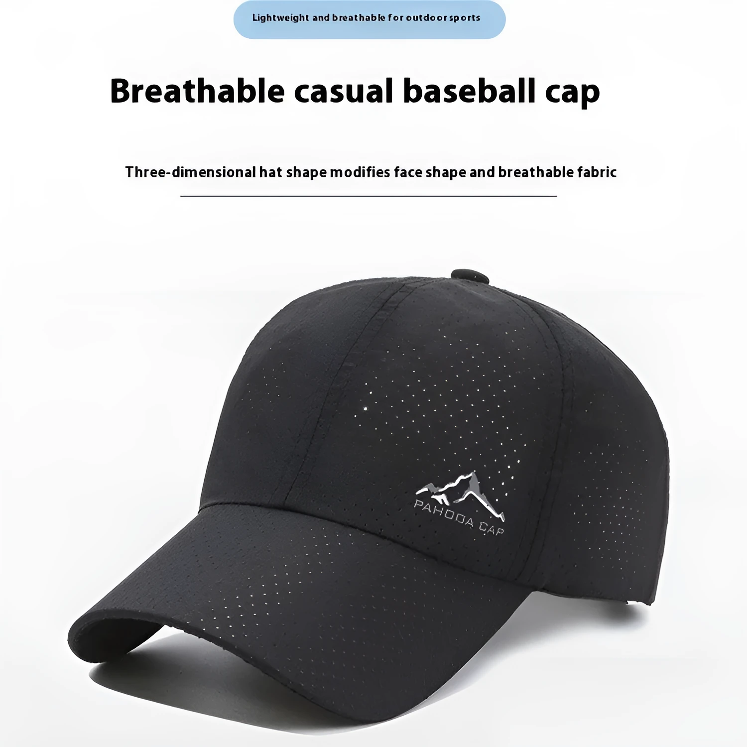Korean-style adjustable baseball cap in polyester for summer sun protection, shown in army green colour.