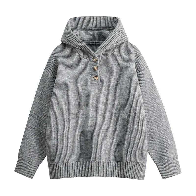 Men's loose fit hooded chenille sweater batwing sleeve pullover in beige, front view