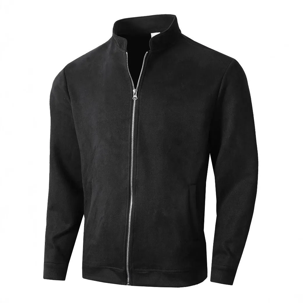Men's slim fit stand collar jacket solid colour casual winter outerwear front view