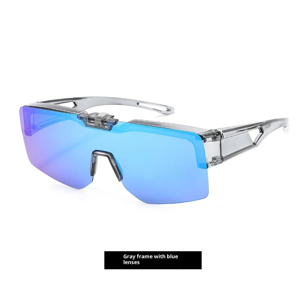 UV protection clamshell sunglasses with TAC lens and TR90 frame in sand green frame with gray lens