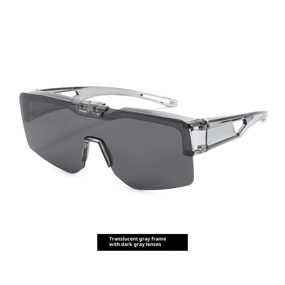 UV protection clamshell sunglasses with TAC lens and TR90 frame in sand green frame with gray lens