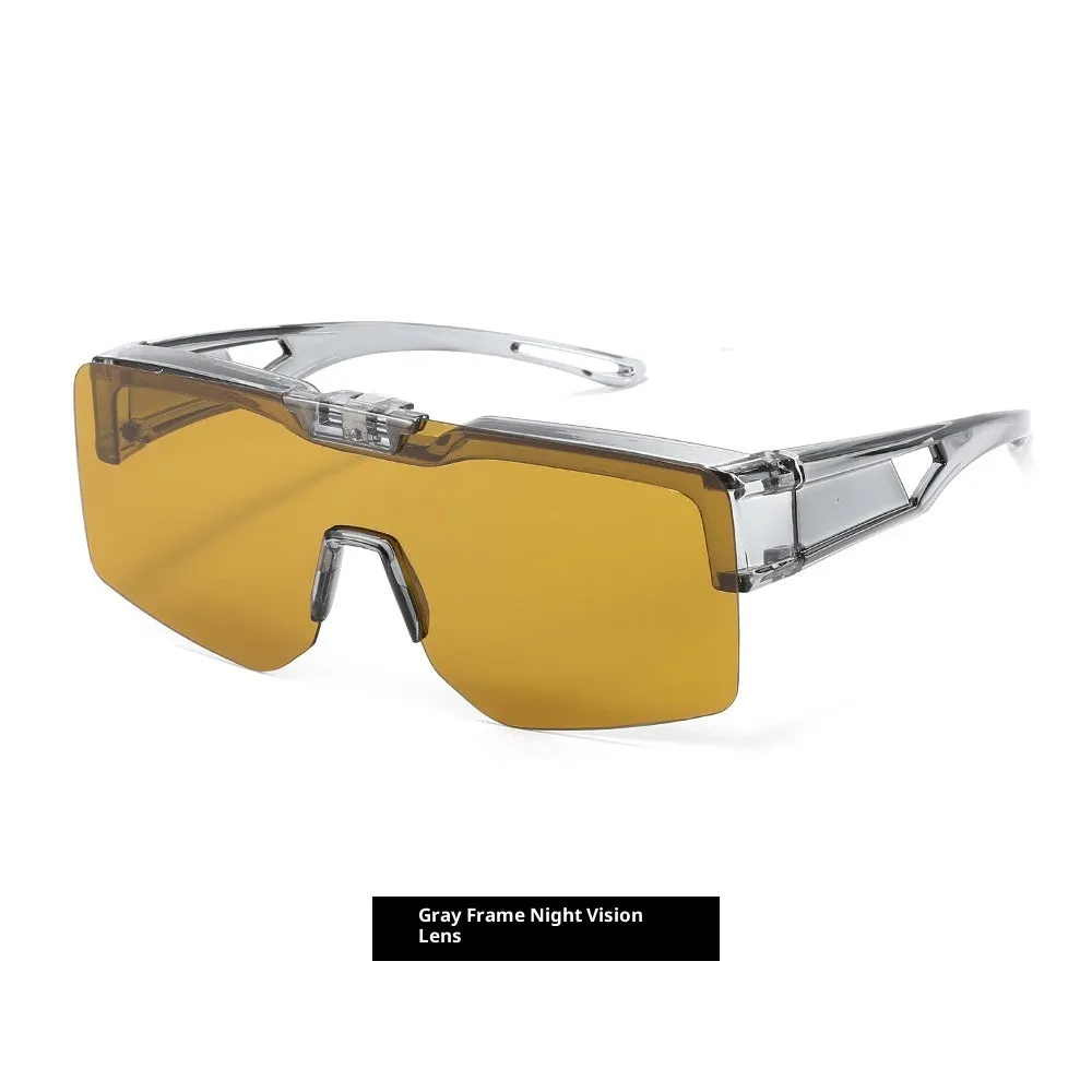 UV protection clamshell sunglasses with TAC lens and TR90 frame in sand green frame with gray lens