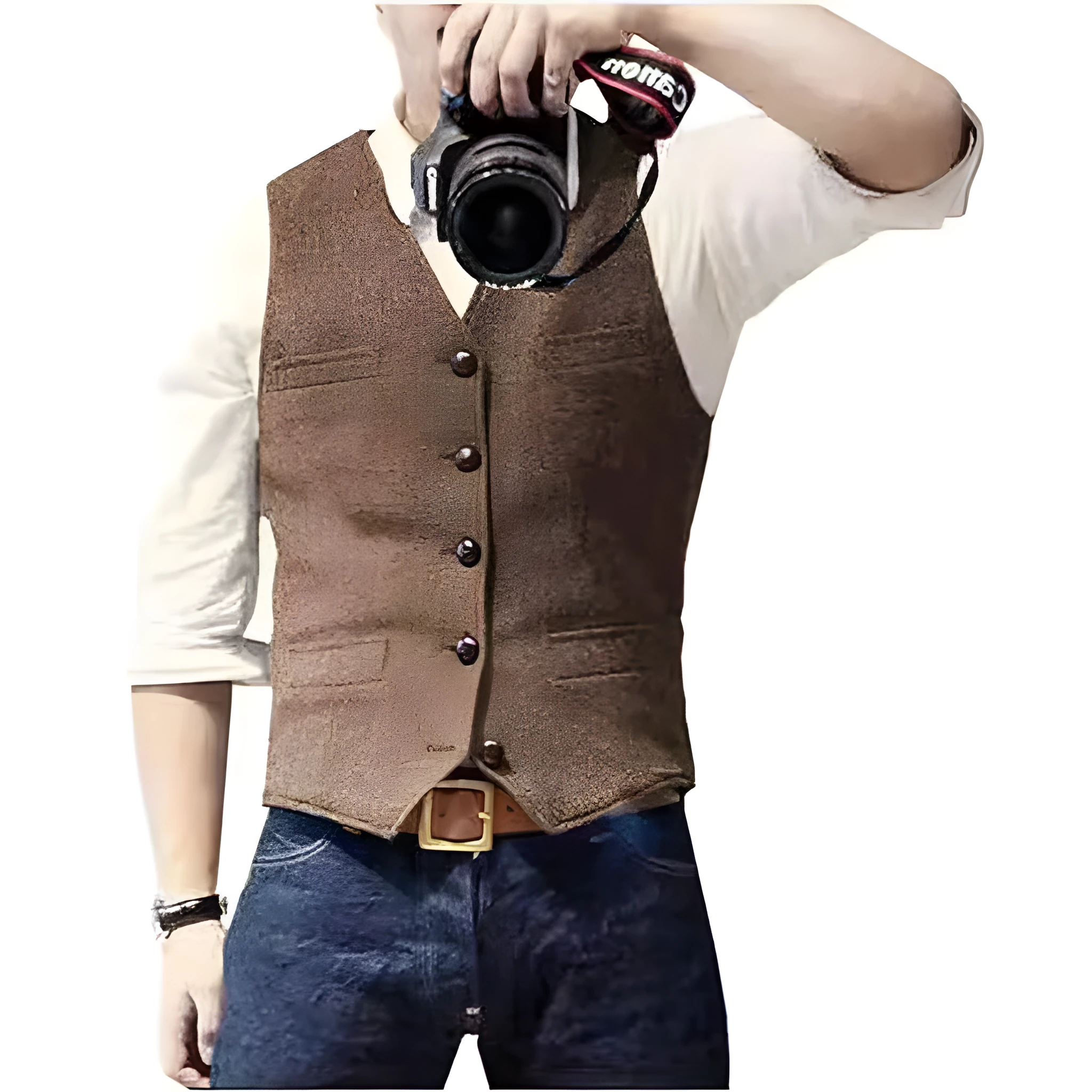 Fashion casual herringbone men's vest in slim fit, five colour options, viscose material