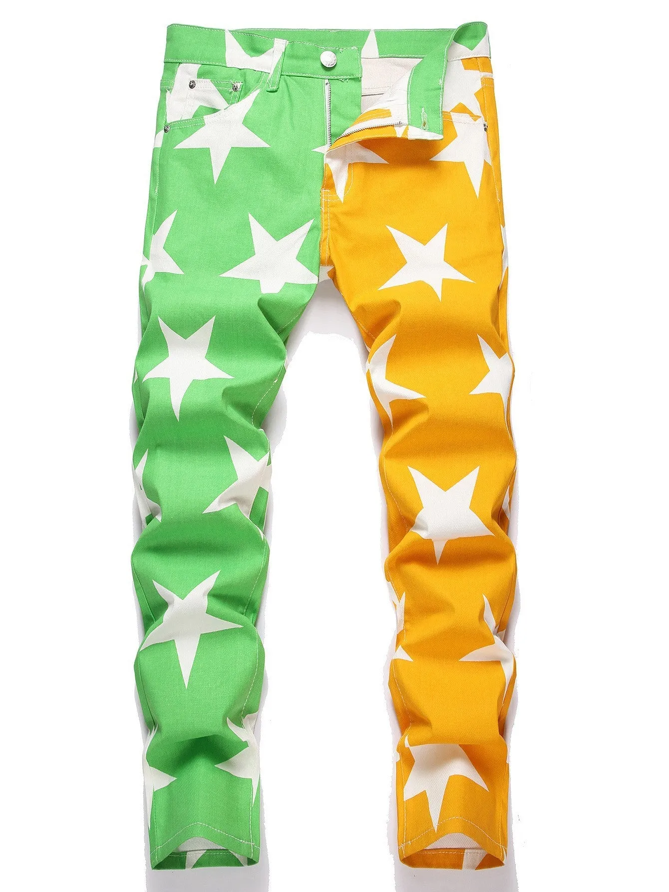 Men's cotton straight leg denim trousers in colour 0402, mid-waist with zip fly