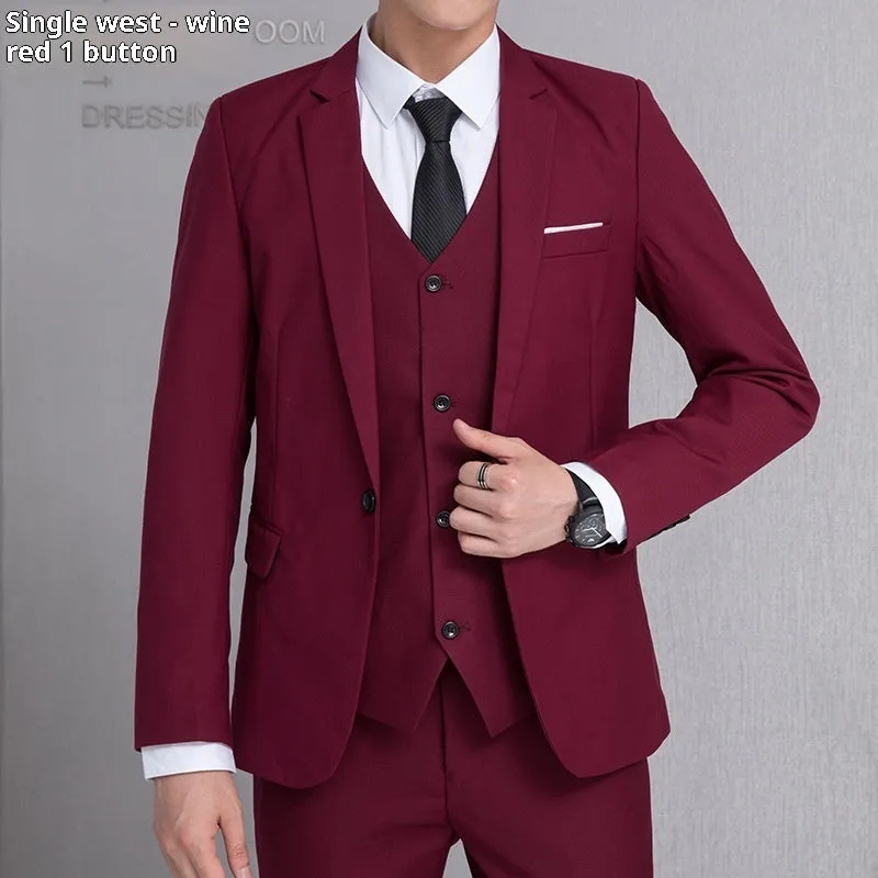 Men's Korean-style solid colour coat with size stick pocket, black, regular length