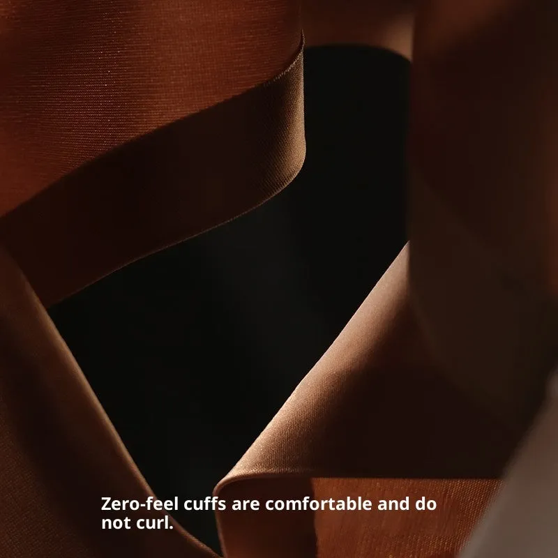 Satin light luxury men's ice silk underwear cotton mid waist shorts in brown, size L to 4XL, on plain background