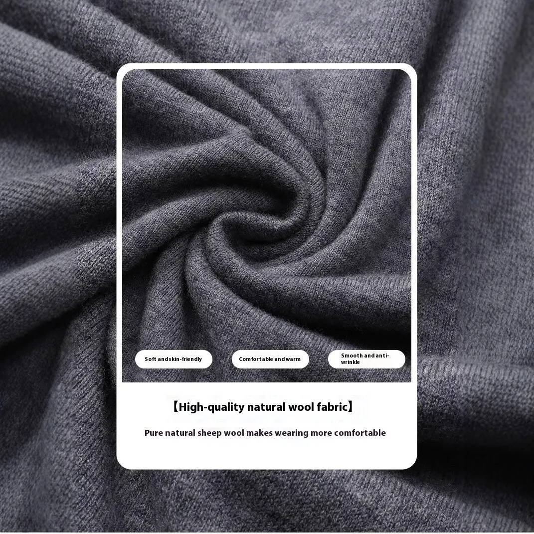 Men's regular-fit wool pullover sweater shown in light grey colour.
