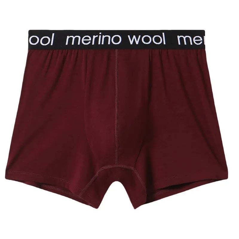 Sports quick-dry wool boxer men's underwear in solid colour, mid-waist U-shaped style, large size available