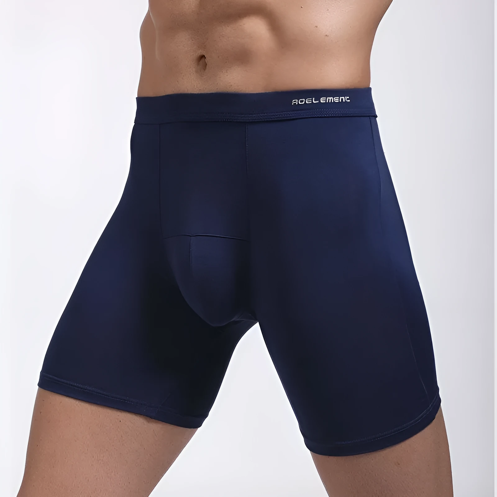 Men's solid colour sports long leg underwear, knitted viscose fabric, mid waist, size XL to 7XL