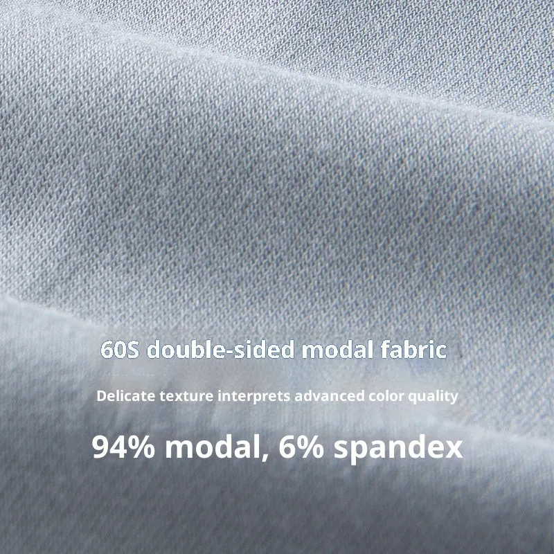 Modal men's casual sleeping pants in gray blue, full length, on a plain background