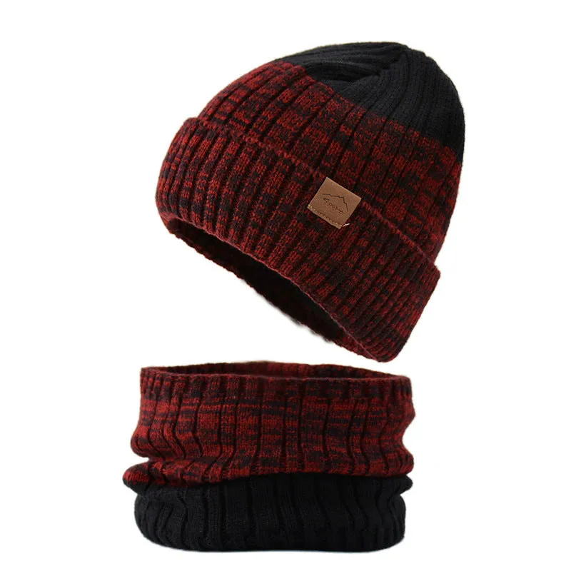 Men's thickened fleece-lined woolen winter hat with dome crown in black, grey and navy options