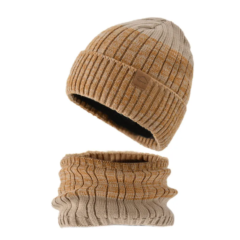 Men's thickened fleece-lined woolen winter hat with dome crown in black, grey and navy options