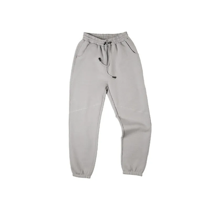 Men's cotton air layer sweatpants in dark gray with straight leg and elastic waistband