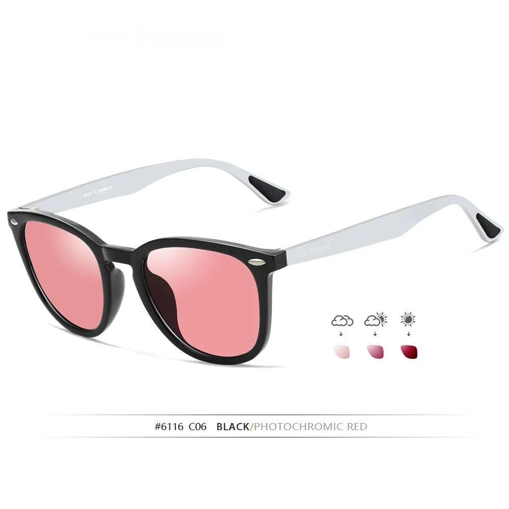 Men's and Women's Polarized UV-proof Sunglasses with plastic frame, point rivets, and multiple colour options for sun protection