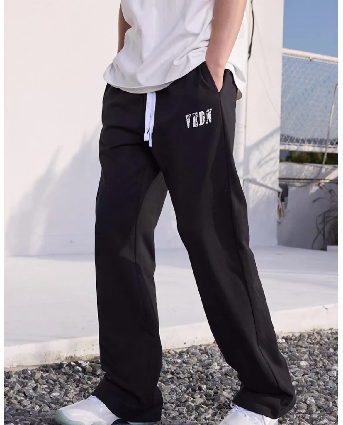 Men's loose casual trousers in grey, made from polyester fibre, size options M to 8XL.