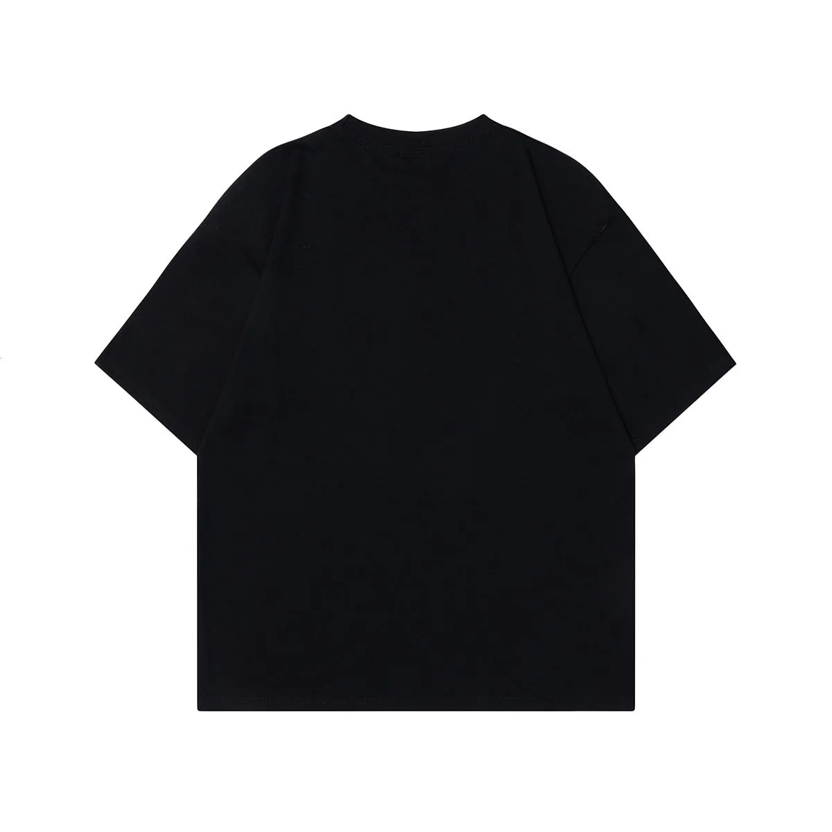 Men's grey loose-fit cotton T-shirt featuring a retro character design print on the front.