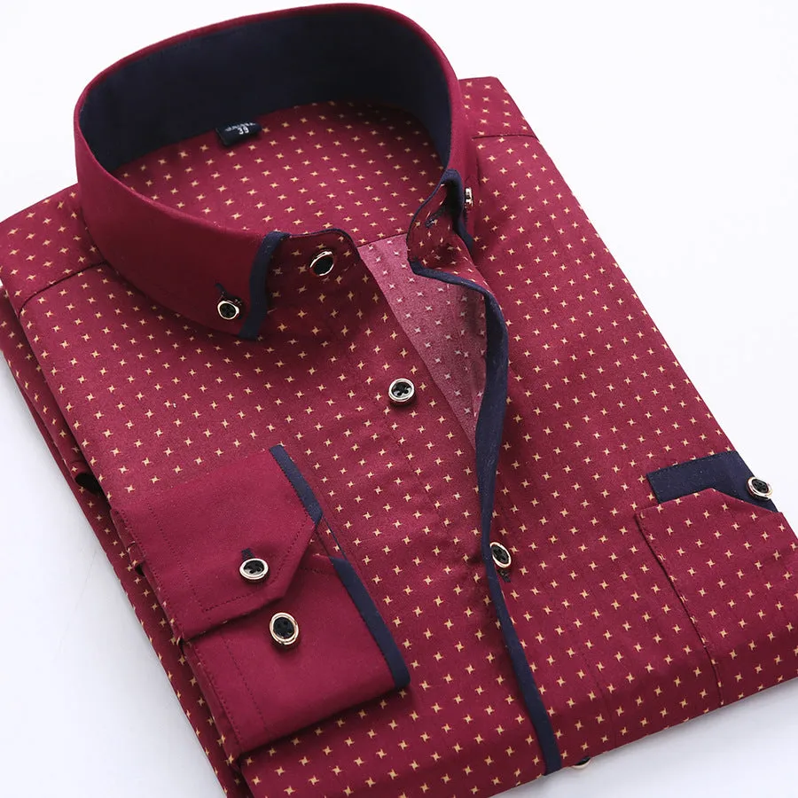 Men's slim fit cardigan top with dots pattern, long sleeves, in polyester fibre, size and colour options SH215-SH220