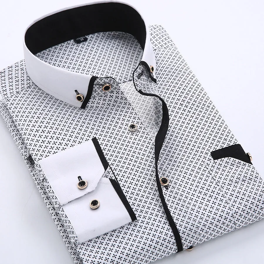 Men's slim fit cardigan top with dots pattern, long sleeves, in polyester fibre, size and colour options SH215-SH220