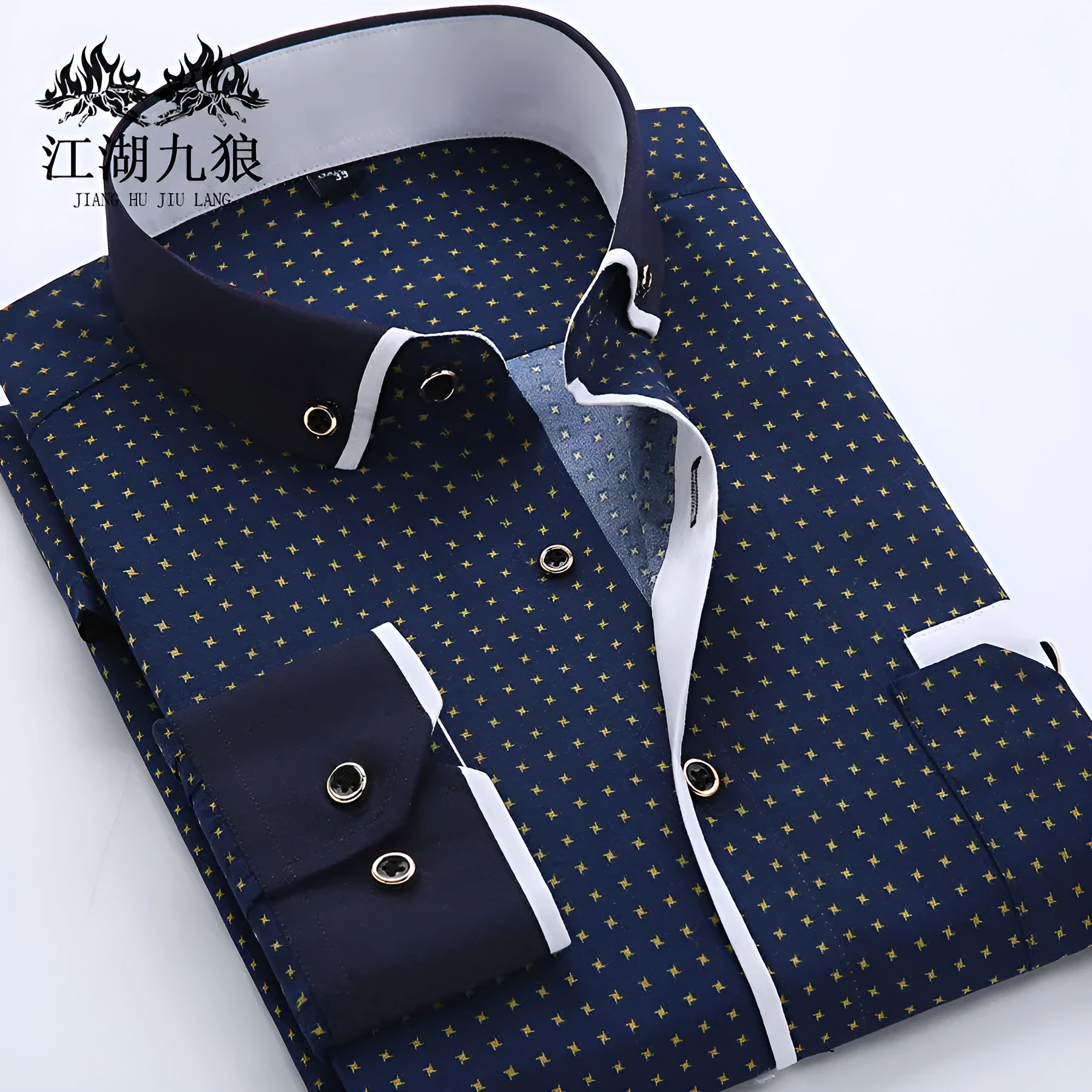 Men's slim fit cardigan top with dots pattern, long sleeves, in polyester fibre, size and colour options SH215-SH220