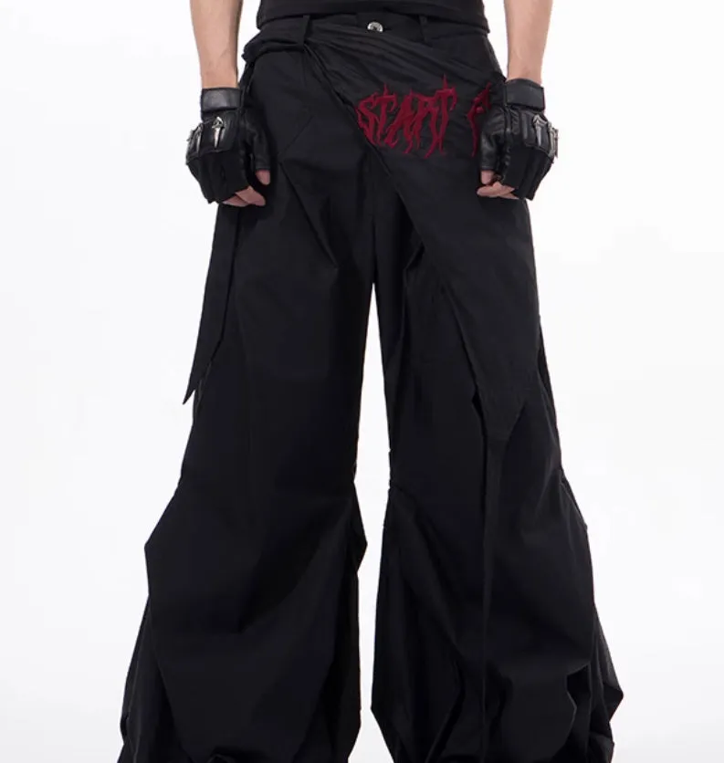 Boys wide-leg summer trousers in Korean style solid black colour