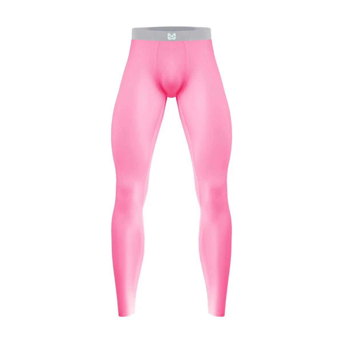 Ice silk nude feel yoga pants thin men's long johns in solid colour, nylon fabric, cropped length