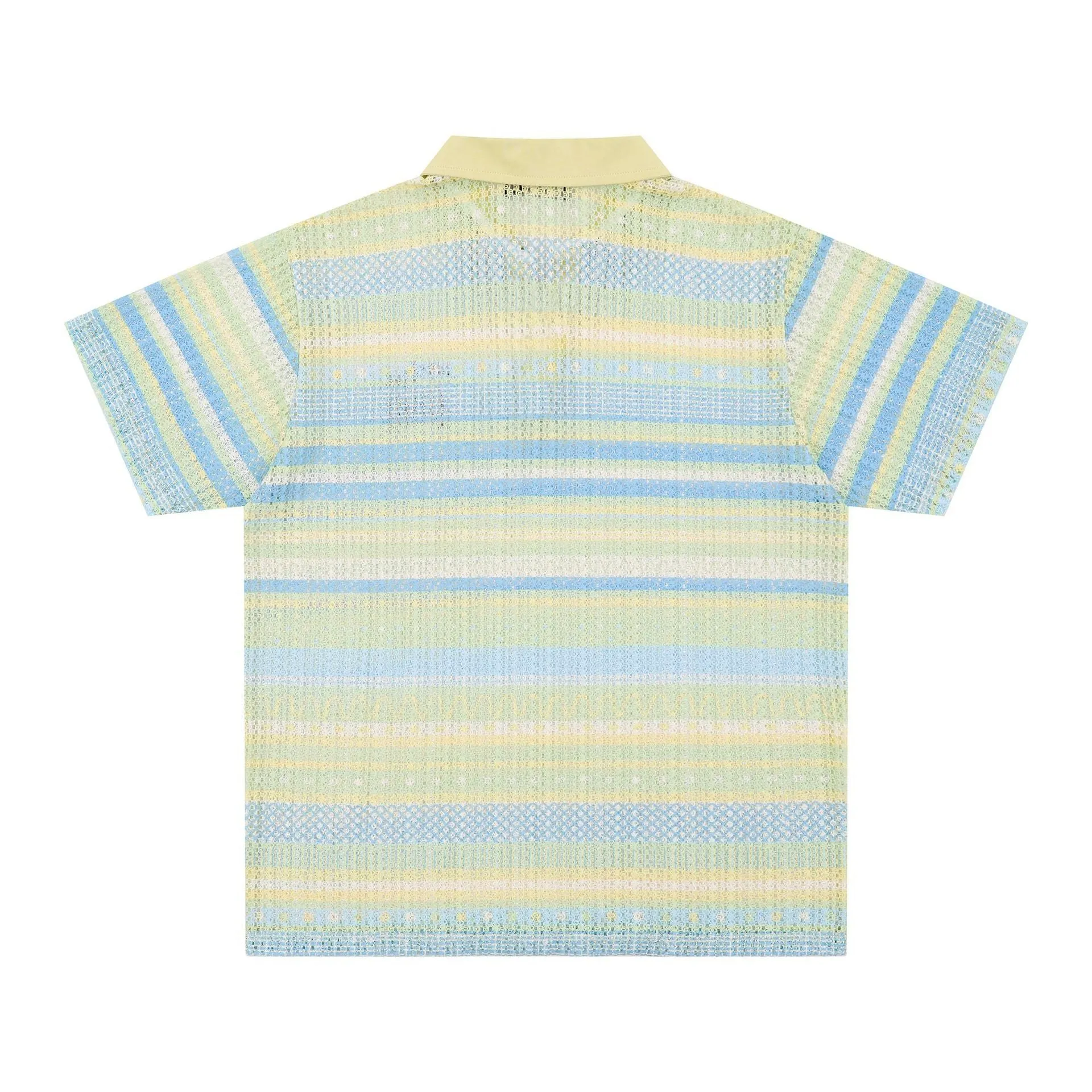 Men's printed casual shirt with loose fit and short sleeves in yellow or blue