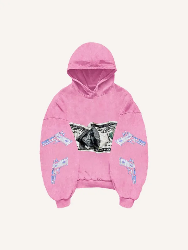 Fashion casual printed polyester sweater for women, loose fit, in black, front view
