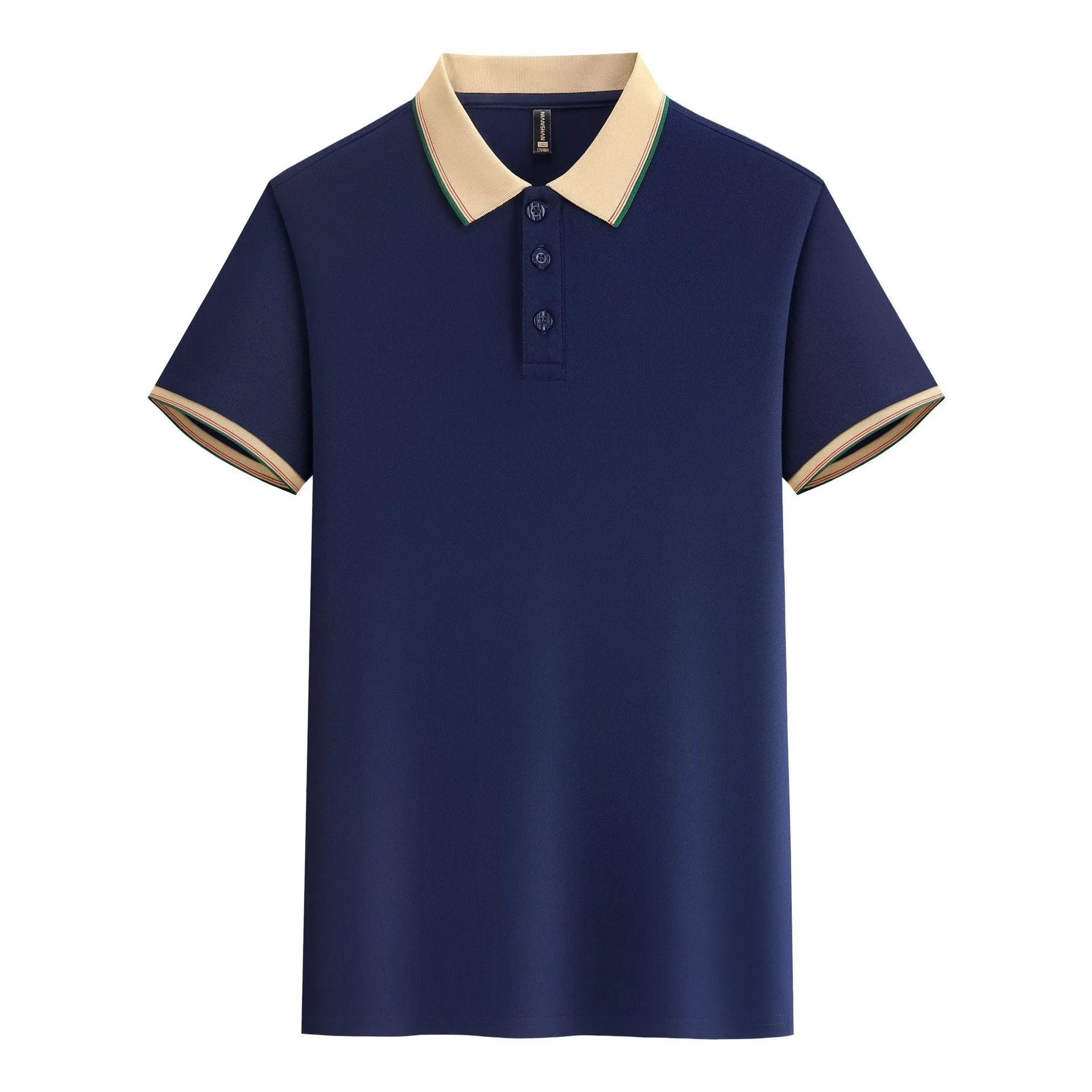 Catering ice silk overalls t-shirt short sleeve cotton mosaic print in burgundy brown collar