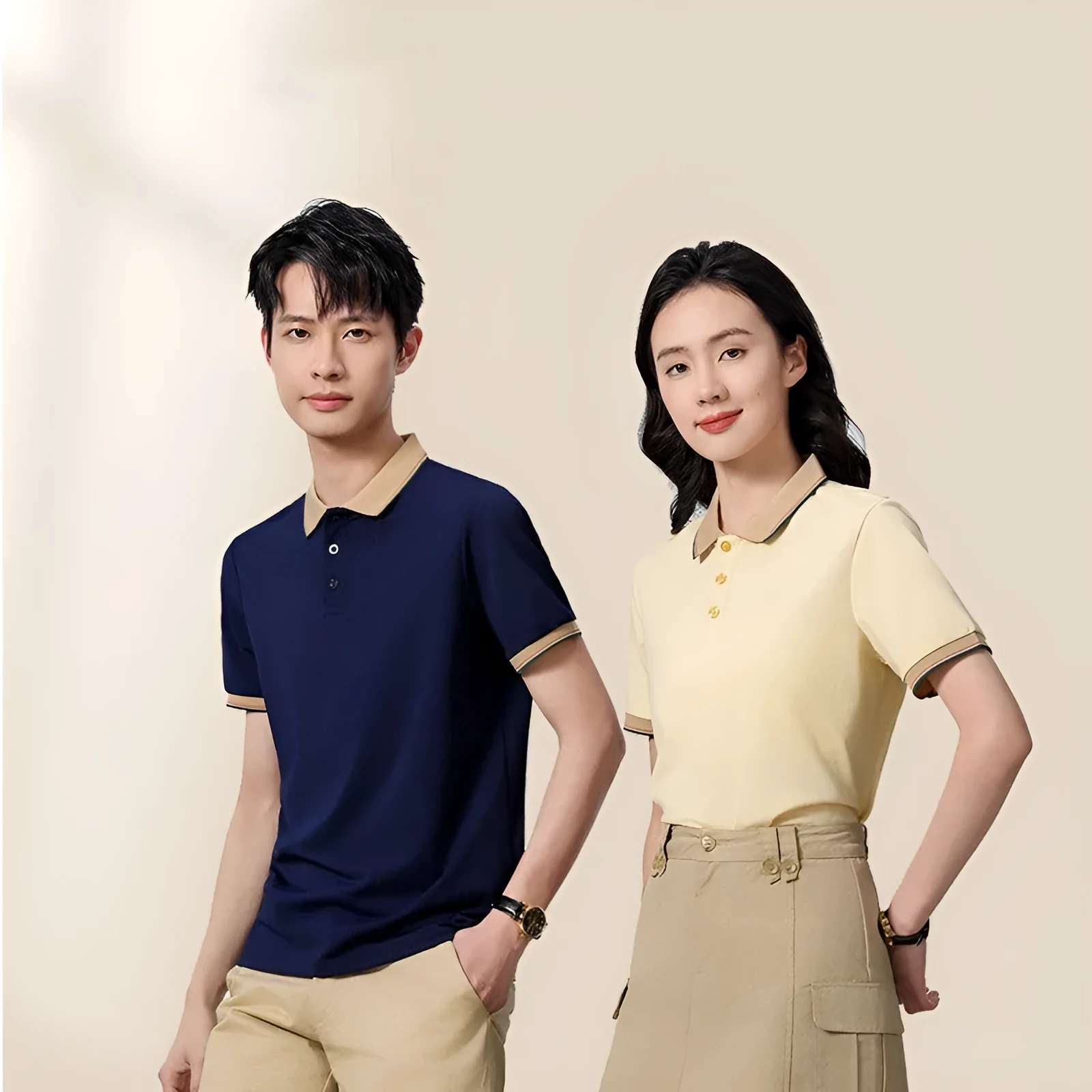 Catering ice silk overalls t-shirt short sleeve cotton mosaic print in burgundy brown collar