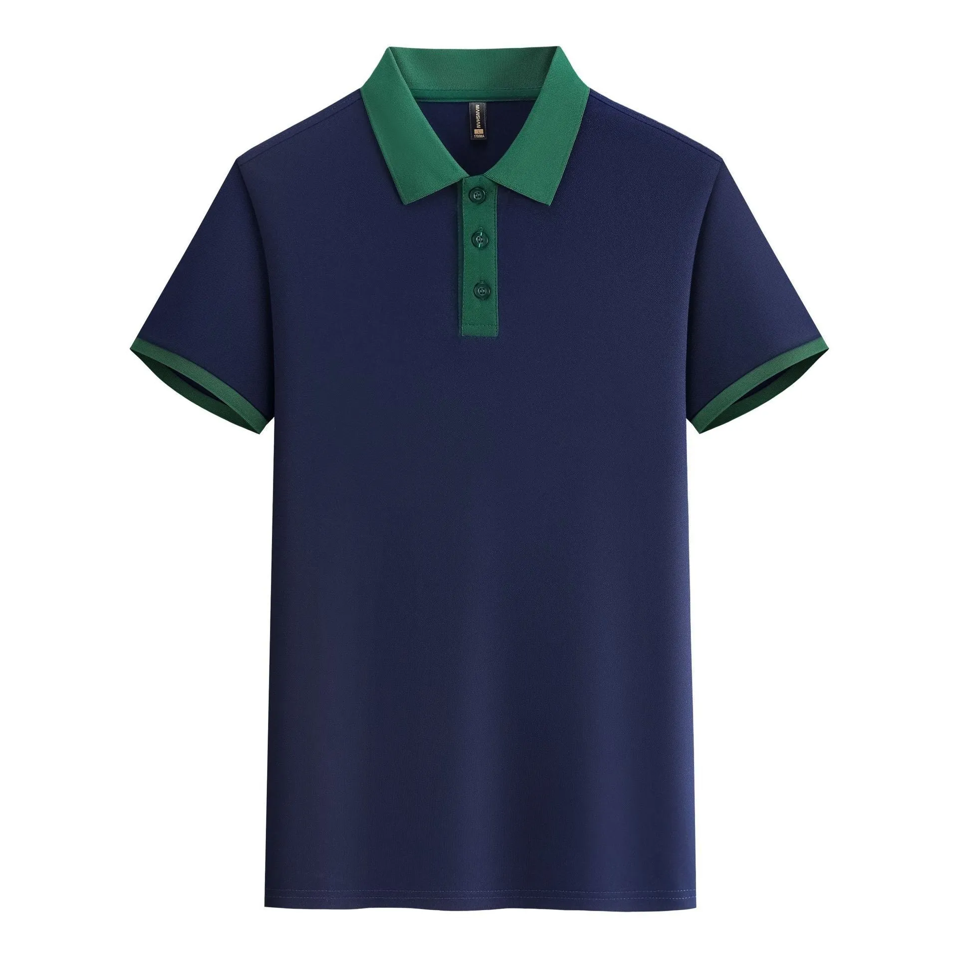 Catering ice silk overalls t-shirt short sleeve cotton mosaic print in burgundy brown collar