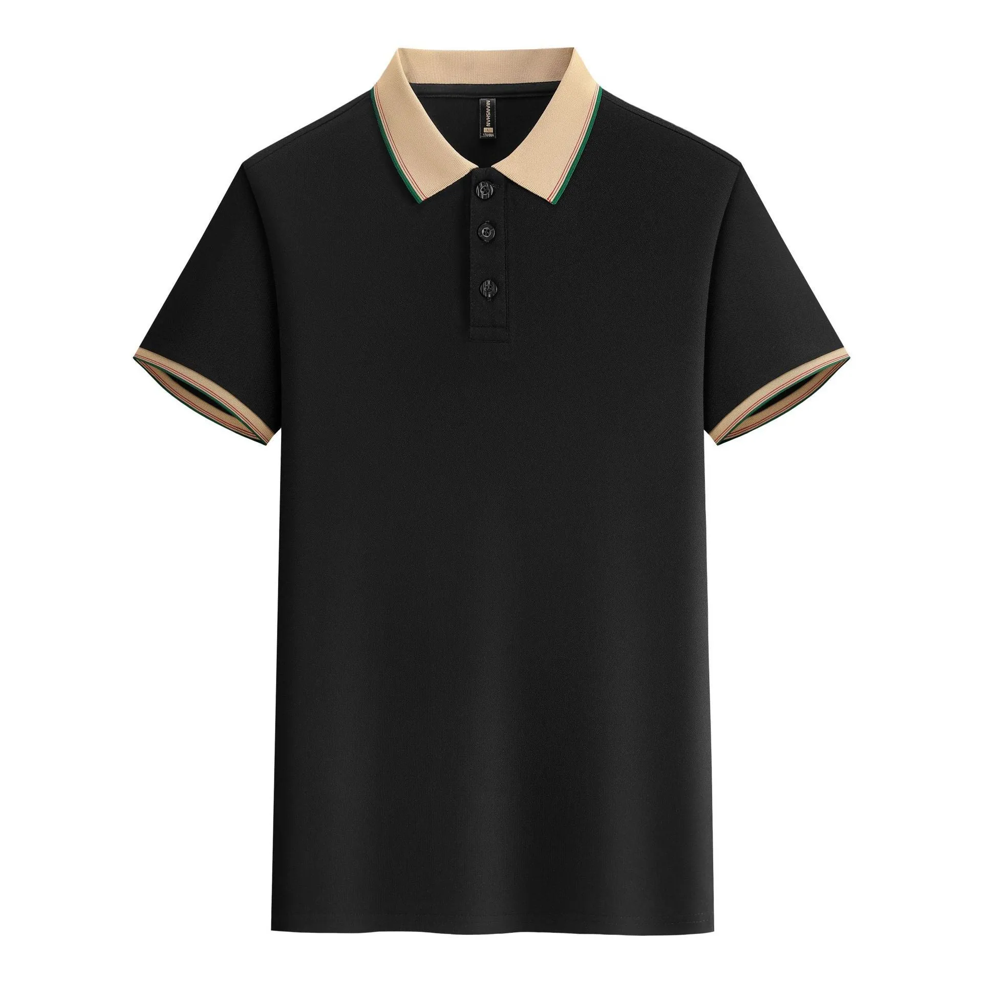 Catering ice silk overalls t-shirt short sleeve cotton mosaic print in burgundy brown collar