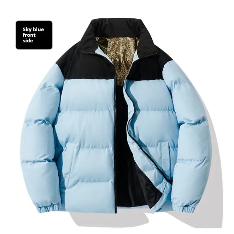 Winter men's graphene cotton-padded coat in Hong Kong style with straight hem, polyester shell, available in multiple colours