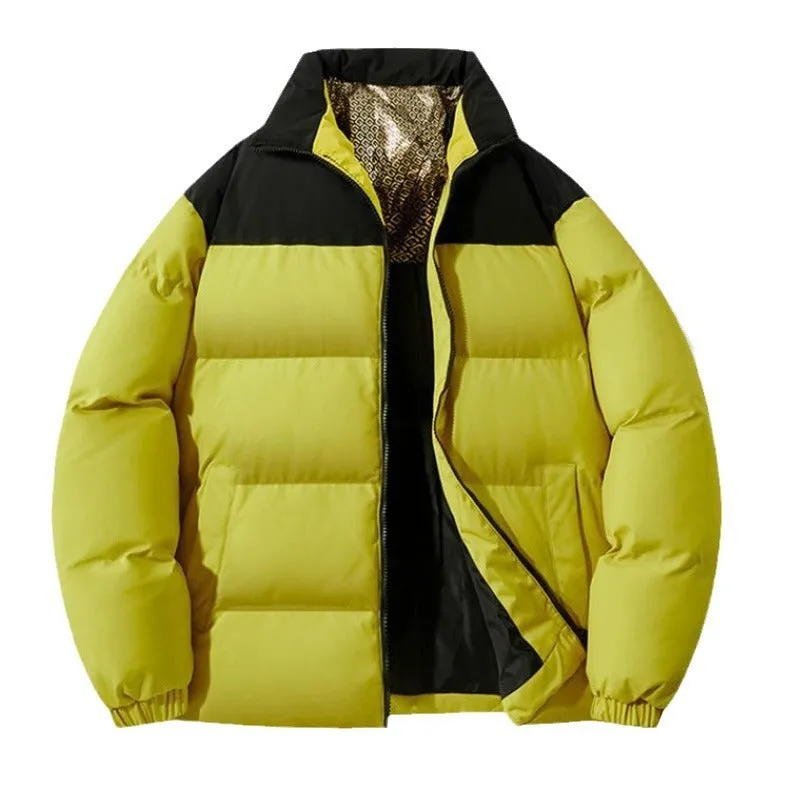 Winter men's graphene cotton-padded coat in Hong Kong style with straight hem, polyester shell, available in multiple colours