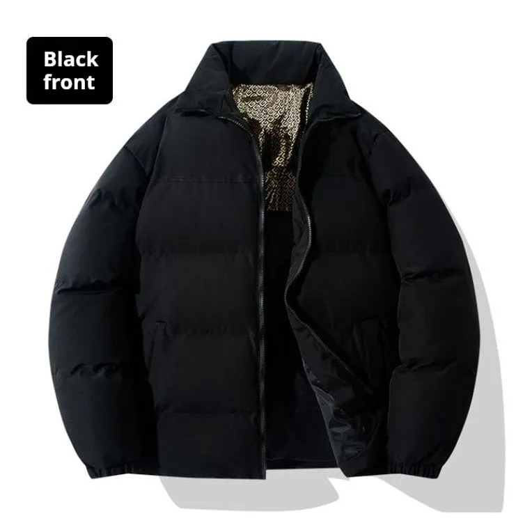 Winter men's graphene cotton-padded coat in Hong Kong style with straight hem, polyester shell, available in multiple colours