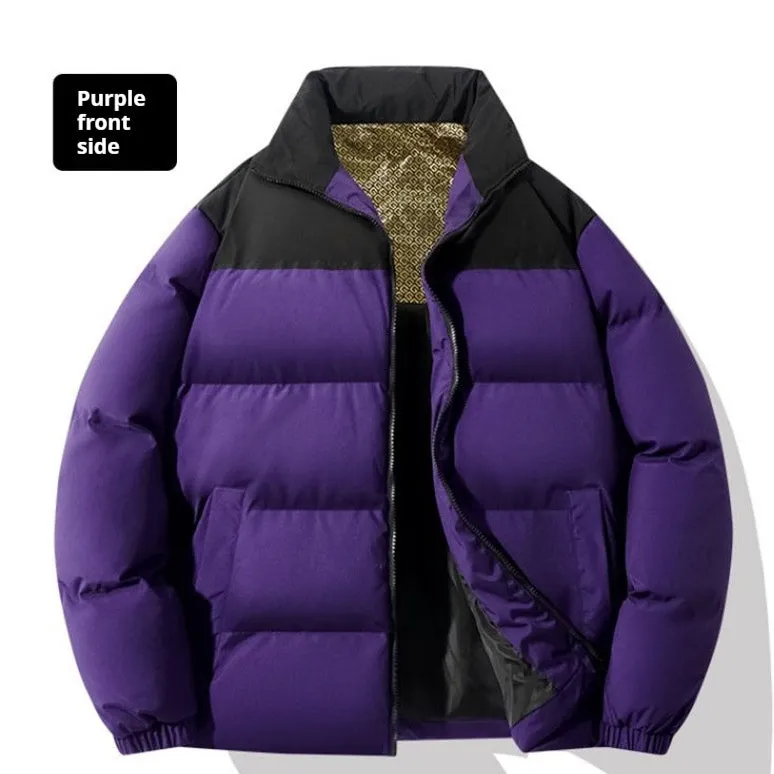 Winter men's graphene cotton-padded coat in Hong Kong style with straight hem, polyester shell, available in multiple colours