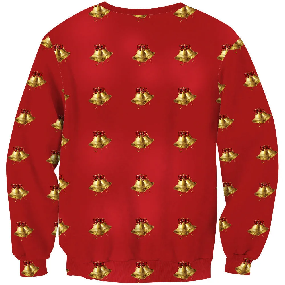 3D digital print casual round neck men's sweater in autumn European style, side seam pockets, polyester fibre, sizes S-5XL