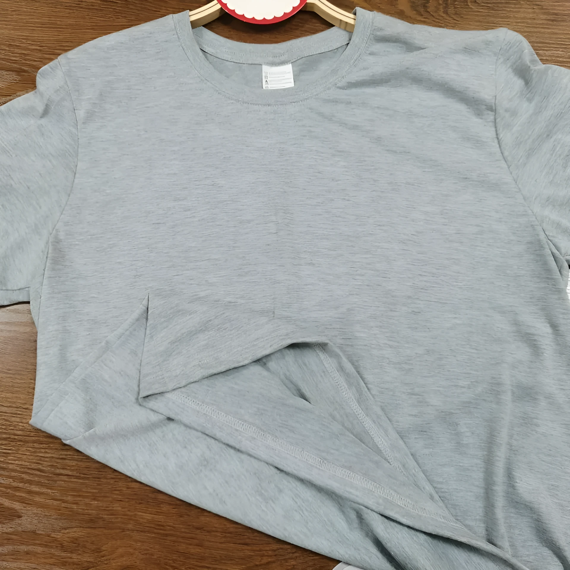 Unisex grey cotton round neck top with straight tube fit available in sizes XS to 3XL for summer
