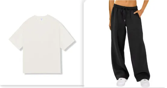 Loose fit combed cotton short sleeve top and pants set in solid colour with drop shoulder design
