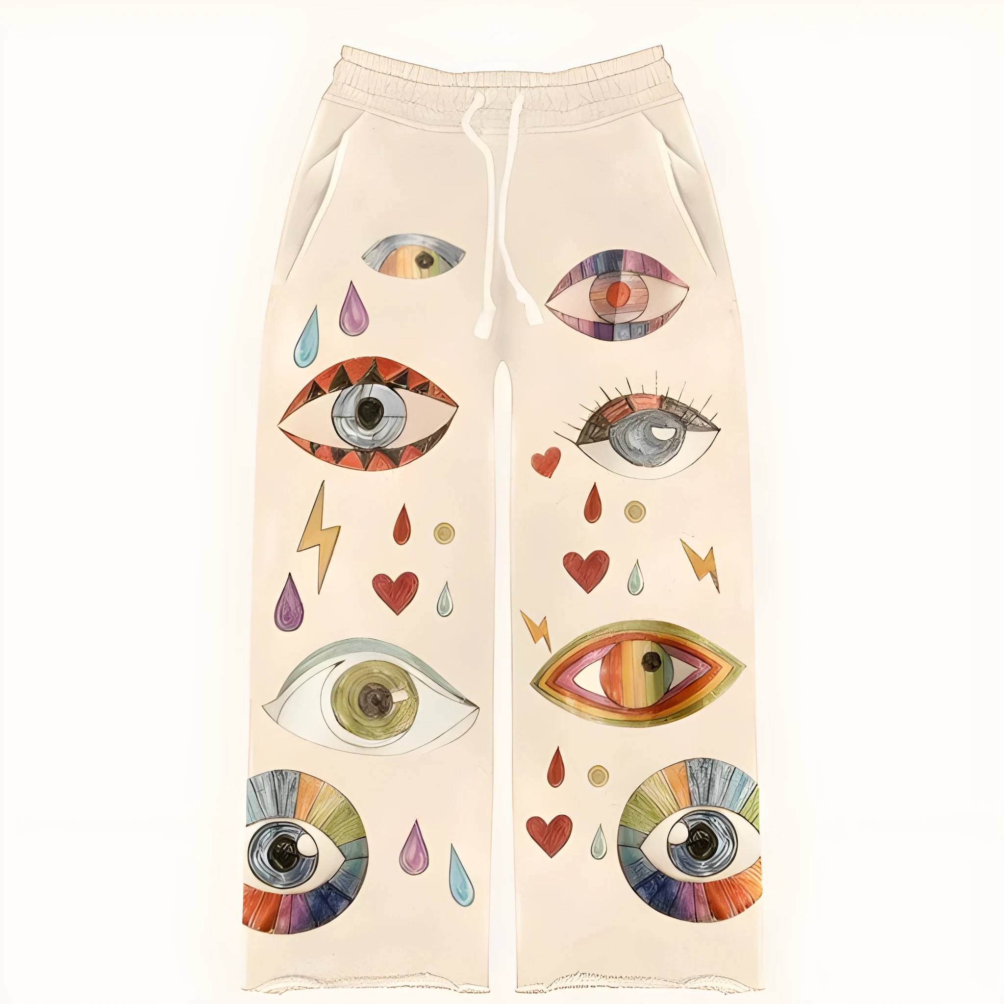 Wild Trend avant-garde polyester trousers in Apricot colour, wide-leg cut, sizes S to 5XL