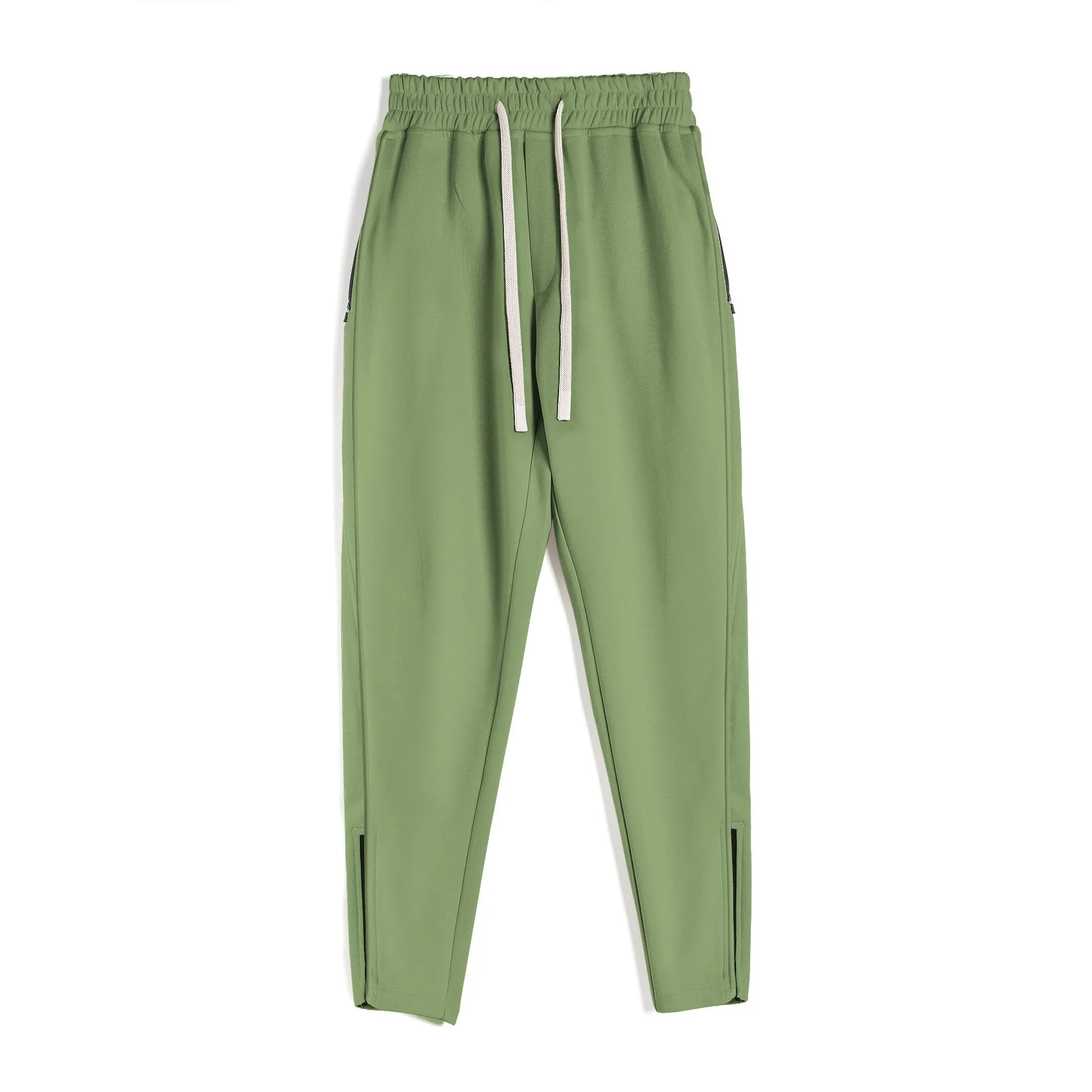 Men's cotton outdoor workout pants in sapphire blue, spring autumn running trousers
