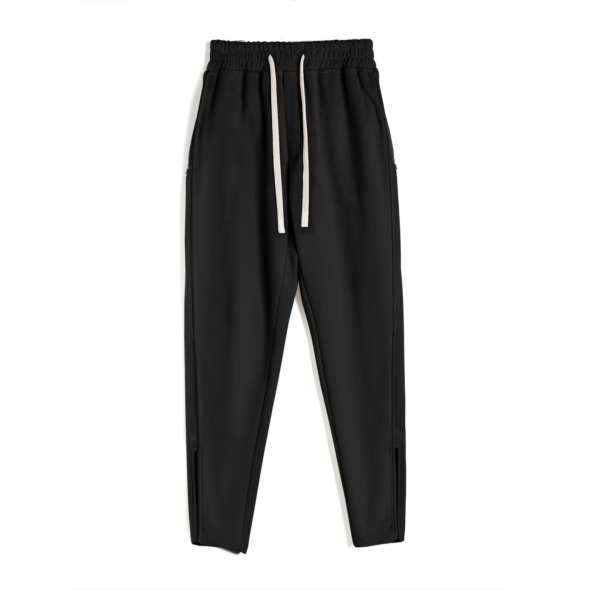 Men's cotton outdoor workout pants in sapphire blue, spring autumn running trousers