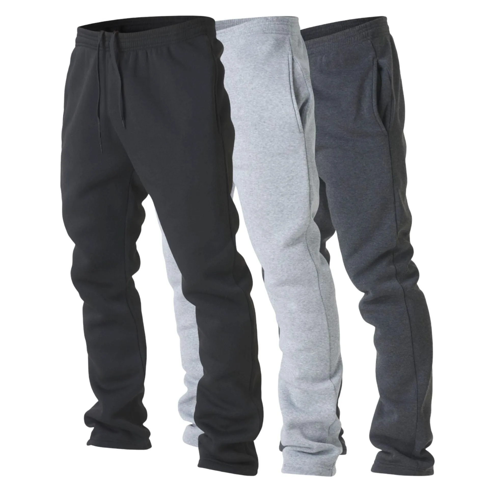 High-waist loose jogging sweatpants in polyester, multiple colours including black and gray