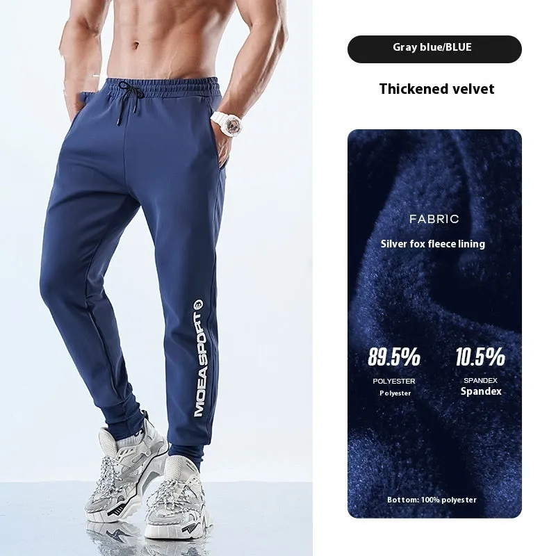 Men's black ankle-tied sweatpants with mid waist design for casual sports wear