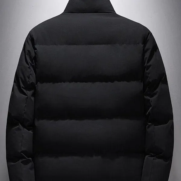 Men's casual cotton-padded cardigan coat jacket in green, zip front, winter outerwear