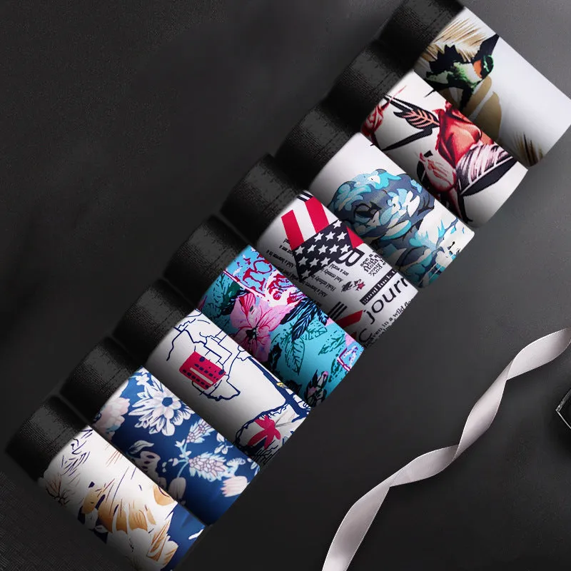 Men's personalised plus size boxer briefs in Ice Silk fabric on a colour selection background