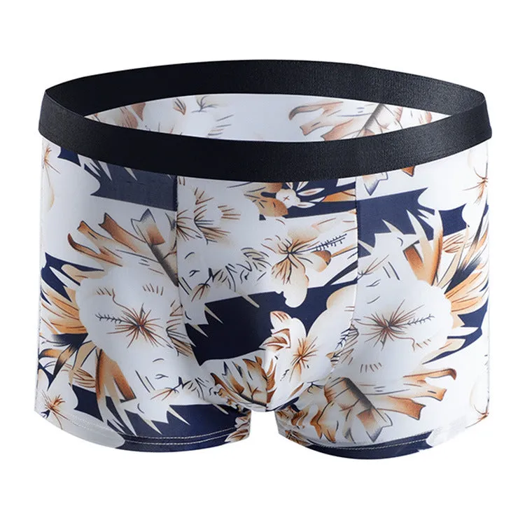 Men's personalised plus size boxer briefs in Ice Silk fabric on a colour selection background