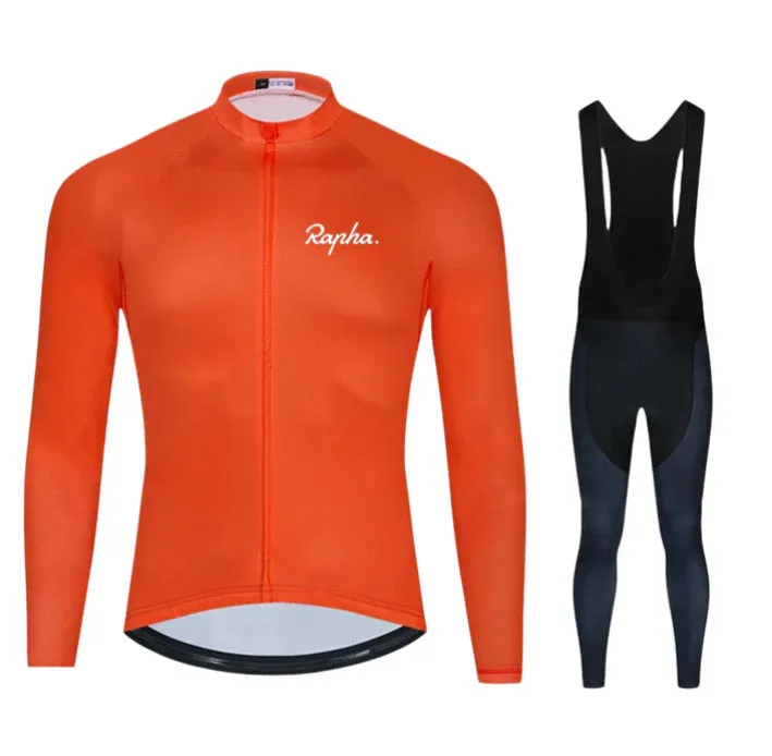 Outdoor cycling clothing set for men and women in breathable polyester, available in multiple colours and sizes XS to XXXL